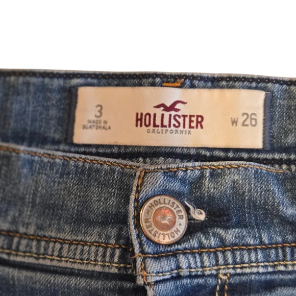 Hollister Y2K Distressed Low-Rise Denim Jean Shorts Size 3 - Picture 3 of 6